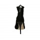Zapato abierto para mujer con cordones, cremallera y platforma en gamuza negra tacon 11 - Tallas disponibles:  33, 34