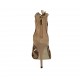 Scarpa aperta da donna con lacci e cerniera e plateau in camoscio beige tacco 11 - Misure disponibili: 31, 33, 34