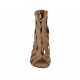 Scarpa aperta da donna con lacci e cerniera e plateau in camoscio beige tacco 11 - Misure disponibili: 31, 33, 34