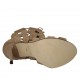 Scarpa aperta da donna con lacci e cerniera e plateau in camoscio beige tacco 11 - Misure disponibili: 31, 33, 34