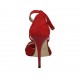Scarpa aperta da donna con cinturino incrociato e plateau in camoscio rosso tacco 11 - Misure disponibili: 33, 34, 45