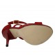 Scarpa aperta da donna con cinturino incrociato e plateau in camoscio rosso tacco 11 - Misure disponibili: 33, 34, 45