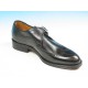 Scarpa elegante da uomo con fibbia e decorazioni a coda di rondine in pelle nera - Misure disponibili: 37, 40, 44, 50, 52, 54
