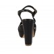 Sandalo da donna con cinturino e plateau in pelle nera tacco grosso 10 - Misure disponibili: 42