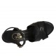 Sandalo da donna con cinturino e plateau in pelle nera tacco grosso 10 - Misure disponibili: 42