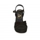 Sandalo da donna in camoscio nero con cinturino, plateau e zeppa 8 - Misure disponibili: 32