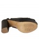 Sandalo da donna con plateau in pelle nera tacco 10 - Misure disponibili: 43
