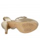 Sandalo da donna con plateau in pelle laminata platino tacco 11 - Misure disponibili: 42, 45, 46