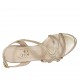 Sandalo da donna con plateau in pelle laminata platino tacco 11 - Misure disponibili: 42, 45, 46