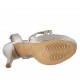 Sandalo da donna in pelle laminata argento con plateau e tacco 11 - Misure disponibili: 34, 42, 46