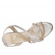 Sandalo da donna in pelle laminata argento con plateau e tacco 11 - Misure disponibili: 34, 42, 46