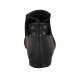 Zapato abierto para mujer con cordones en piel negra tacon 1 - Tallas disponibles:  33, 34