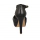 Scarpa aperta da donna con cinturino in pelle nera con plateau e tacco 11 - Misure disponibili: 42, 43