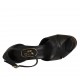 Scarpa aperta da donna con cinturino in pelle nera con plateau e tacco 11 - Misure disponibili: 42, 43