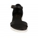 Scarpa aperta da donna in pelle nera con cinturino zeppa 2 - Misure disponibili: 45, 46