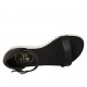 Scarpa aperta da donna in pelle nera con cinturino zeppa 2 - Misure disponibili: 45, 46