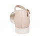 Chaussure ouverte pour femmes avec courroie en cuir rose talon compensé 2 - Pointures disponibles:  33, 43, 47