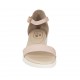 Woman's open shoe with strap in rose leather wedge heel 2 - Available sizes:  33, 43, 47