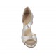 Scarpa aperta da donna in pelle laminata argento con tacco 9 - Misure disponibili: 31, 46