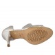 Scarpa aperta da donna in pelle laminata argento con tacco 9 - Misure disponibili: 31, 46