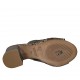 Mule ouvert pour femmes en cuir perforé plombé talon 5 - Pointures disponibles:  34, 42