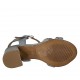 Sandale pour femmes avec courroie en cuir tressé bleu gris et gris talon 5 - Pointures disponibles:  42, 43, 44