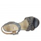 Sandalo da donna con cinturino in pelle intrecciata blu avio e grigia tacco 5 - Misure disponibili: 42, 43, 44
