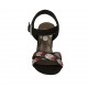 Sandalo da donna con cinturino e strass in camoscio nero tacco 7 - Misure disponibili: 43, 45