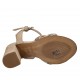 Sandalo da donna con cinturino e strass in camoscio beige tacco 7 - Misure disponibili: 44