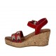 Sandalo da donna con cinturino e strass in camoscio rosso con plateau e zeppa 7 - Misure disponibili: 42, 43, 44, 45