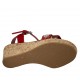 Sandalo da donna con cinturino e strass in camoscio rosso con plateau e zeppa 7 - Misure disponibili: 42, 43, 44, 45