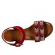 Sandalo da donna con cinturino e strass in camoscio rosso con plateau e zeppa 7 - Misure disponibili: 42, 43, 44, 45