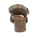 Sandalo da donna in pelle forata taupe tacco 5 - Misure disponibili: 33, 42, 43