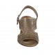 Sandale pour femmes en cuir perforé taupe talon 5 - Pointures disponibles:  33, 42, 43