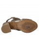 Sandalo da donna in pelle forata taupe tacco 5 - Misure disponibili: 33, 42, 43