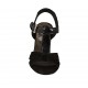 Sandalo da donna in vernice e camoscio nero con cinturino tacco 7 - Misure disponibili: 33, 34, 43, 45