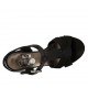 Sandale pour femmes avec courroie en cuir verni et daim noir talon 7 - Pointures disponibles:  33, 34, 43, 45