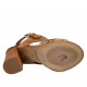 Sandalia para mujer en piel cortada color cuero tacon 7 - Tallas disponibles:  42, 43