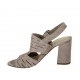 Sandalo da donna in camoscio tagliato grigio tortora tacco 7 - Misure disponibili: 32, 33, 42, 43, 44