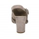 Sandalo da donna in camoscio tagliato grigio tortora tacco 7 - Misure disponibili: 32, 33, 42, 43, 44