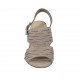 Sandalo da donna in camoscio tagliato grigio tortora tacco 7 - Misure disponibili: 32, 33, 42, 43, 44