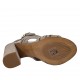 Sandalo da donna in camoscio tagliato grigio tortora tacco 7 - Misure disponibili: 32, 33, 42, 43, 44