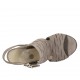 Sandalo da donna in camoscio tagliato grigio tortora tacco 7 - Misure disponibili: 32, 33, 42, 43, 44
