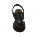 Sandalo da donna in pelle tagliata nera tacco 7 - Misure disponibili: 42, 43