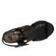 Sandalo da donna in pelle tagliata nera tacco 7 - Misure disponibili: 42, 43