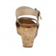 Sandalo da donna in camoscio beige con cinturino, strass, plateau e zeppa 7 - Misure disponibili: 42, 43, 44