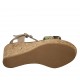 Sandalo da donna in camoscio beige con cinturino, strass, plateau e zeppa 7 - Misure disponibili: 42, 43, 44