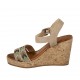 Sandalo da donna in camoscio beige con cinturino, strass, plateau e zeppa 9 - Misure disponibili: 42, 43, 44, 45