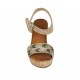 Sandalo da donna in camoscio beige con cinturino, strass, plateau e zeppa 9 - Misure disponibili: 42, 43, 44, 45