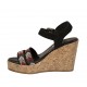 Sandalo da donna in camoscio nero con cinturino, strass, plateau e zeppa 9 - Misure disponibili: 32, 42, 43, 44